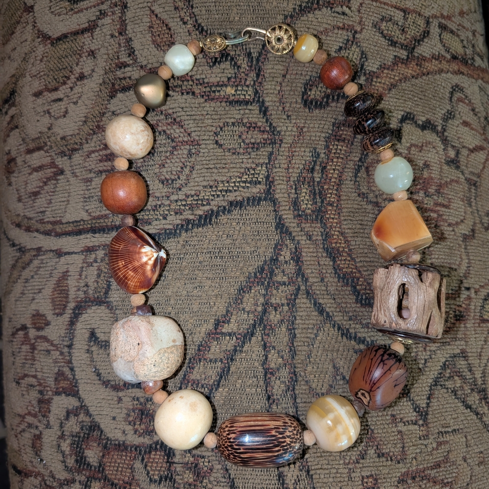 Natural Earth Tone Beaded Necklace